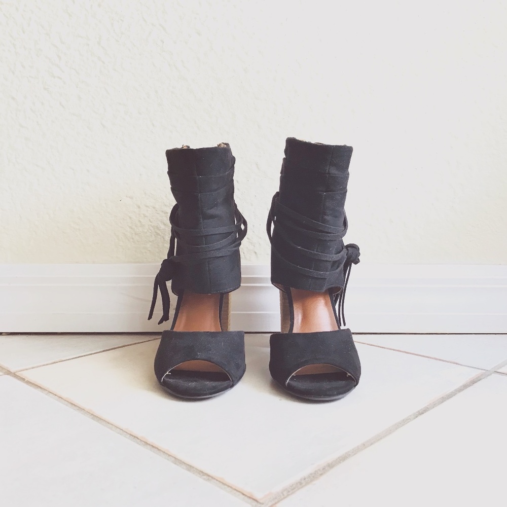 Faux Suede Boot-Heels